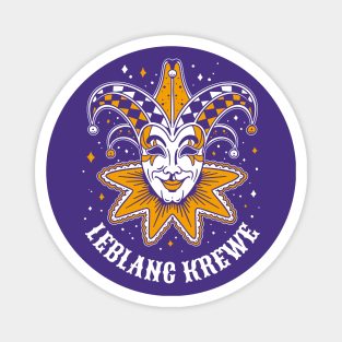 LeBlanc Krewe Colorful Mardi Gras Magnet